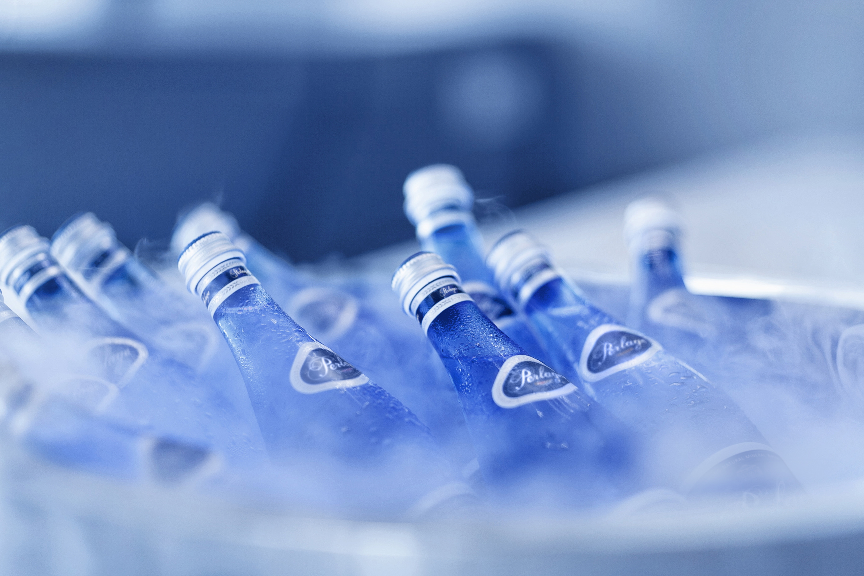 PERLAGE bottles chilled in ice and mist